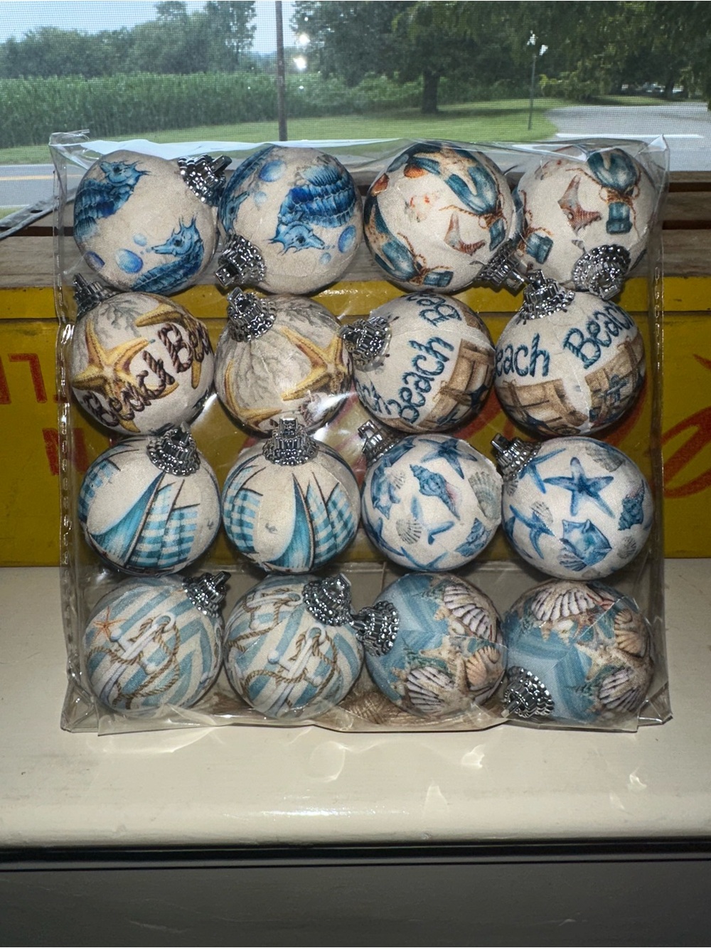 Coastal/Beach 16 Pcs Summer Beach Ornaments Ball - NIP - Picture 6 of 9